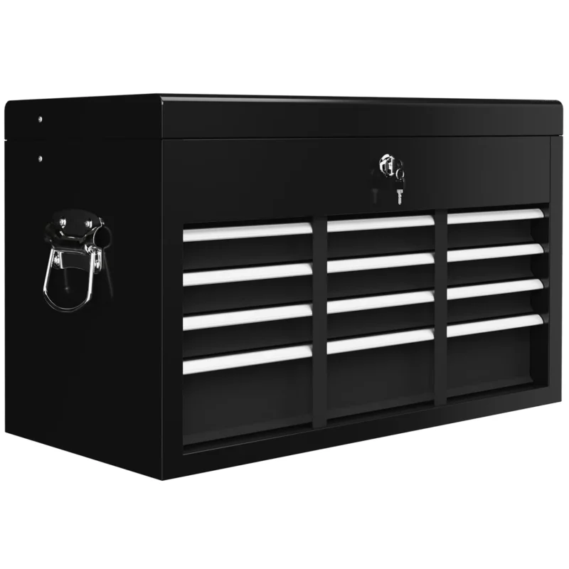 easycomfort easycomfort cassetta per attrezzi a 6 cassetti in acciaio con serratura 60x26x34cm nero