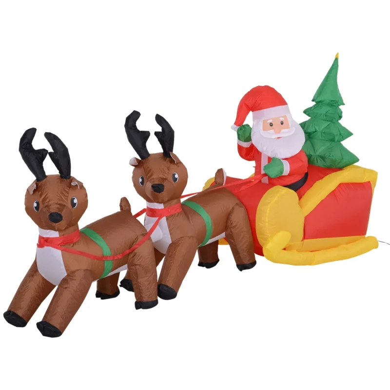 easycomfort easycomfort gonfiabile di babbo natale con slitta e renne autogonfiabile elettrico impermeabile e resistente lungo 2 3 metri