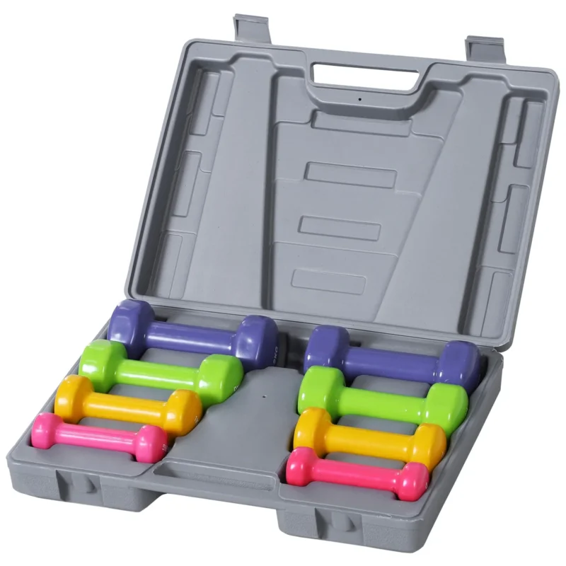 easycomfort easycomfort manubri pesi set manubri palestra da 10kg con valigetta 4 paia di manubri colorati 2x0 5kg 2x1kg 2x1 5kg 2x2kg ean 8054111840958