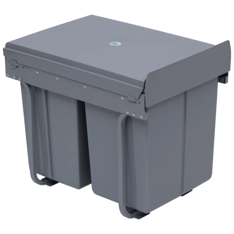 easycomfort easycomfort pattumiera estraibile con 3 contenitori per raccolta differenziata capacita totale 40l 48x34 2x41 8cm grigio