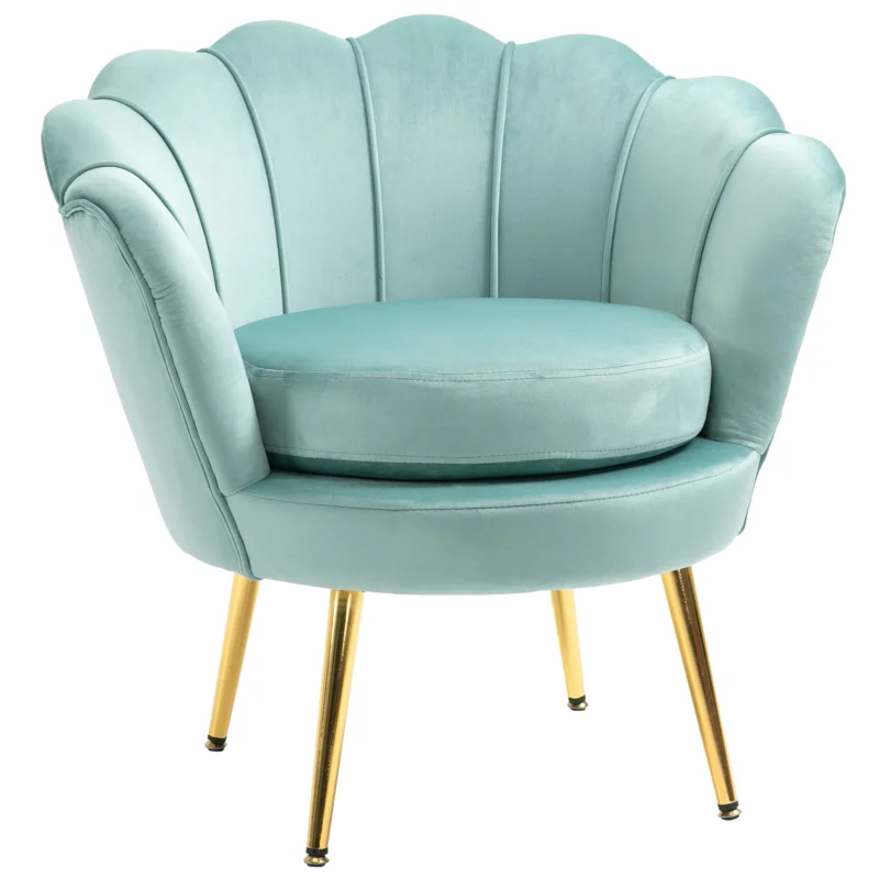 easycomfort easycomfort poltroncina vintage di design in velluto blu poltroncina da camera con schienale alto 76x67x74cm verde