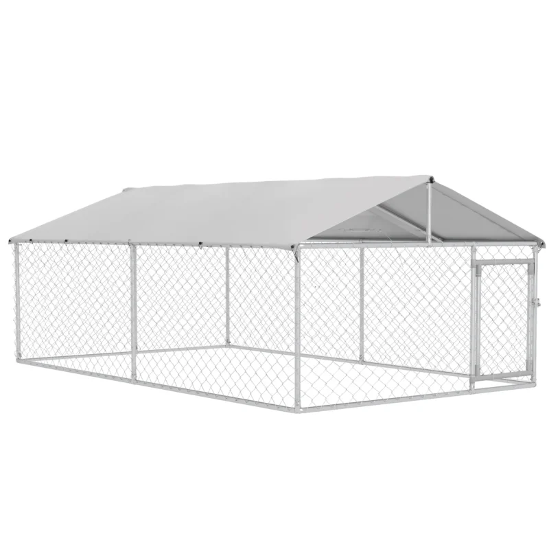 easycomfort easycomfort recinto per cani grandi fino 30kg per esterno con tetto impermeabile e anti uv 4x2 3x1 5m argento