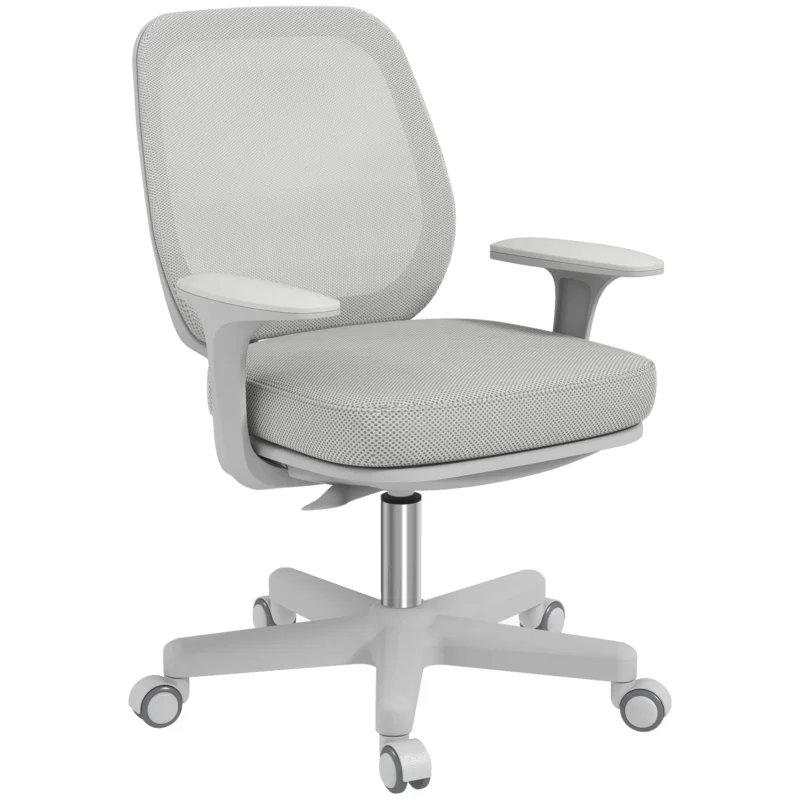 easycomfort easycomfort sedia da ufficio ergonomica e reclinabile ad altezza regolabile con 5 rotelle 55x48x82 5 94 5 cm grigia