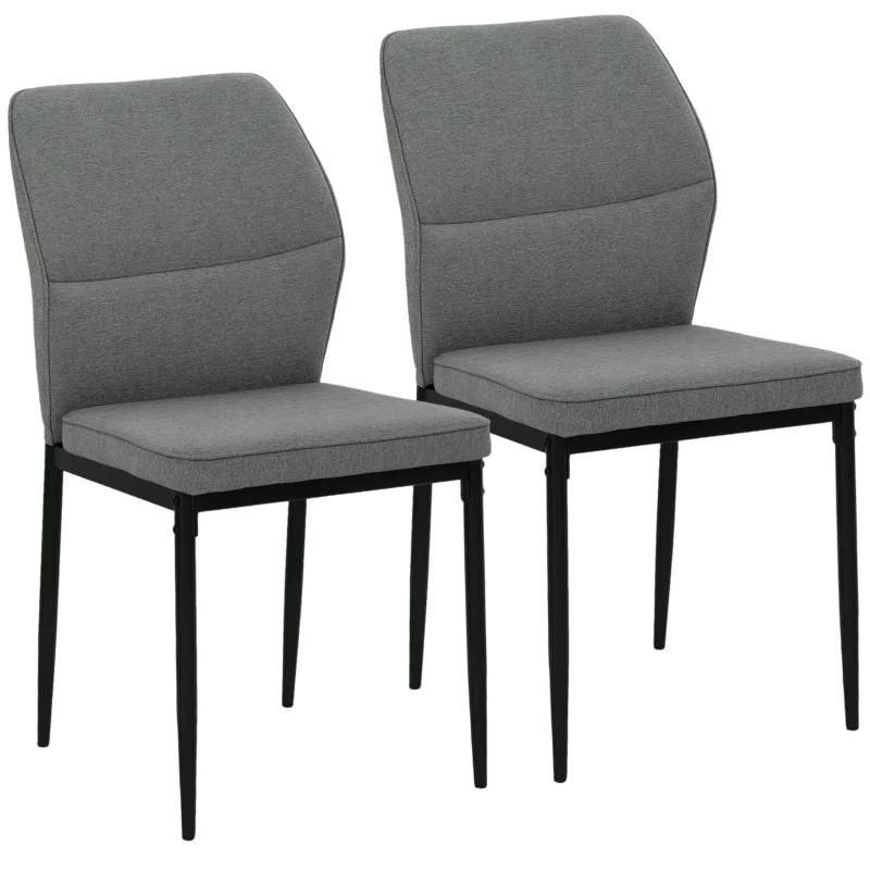 easycomfort easycomfort set 2 sedie da pranzo imbottite in velluto con schienale ergonomico senza braccioli grigio