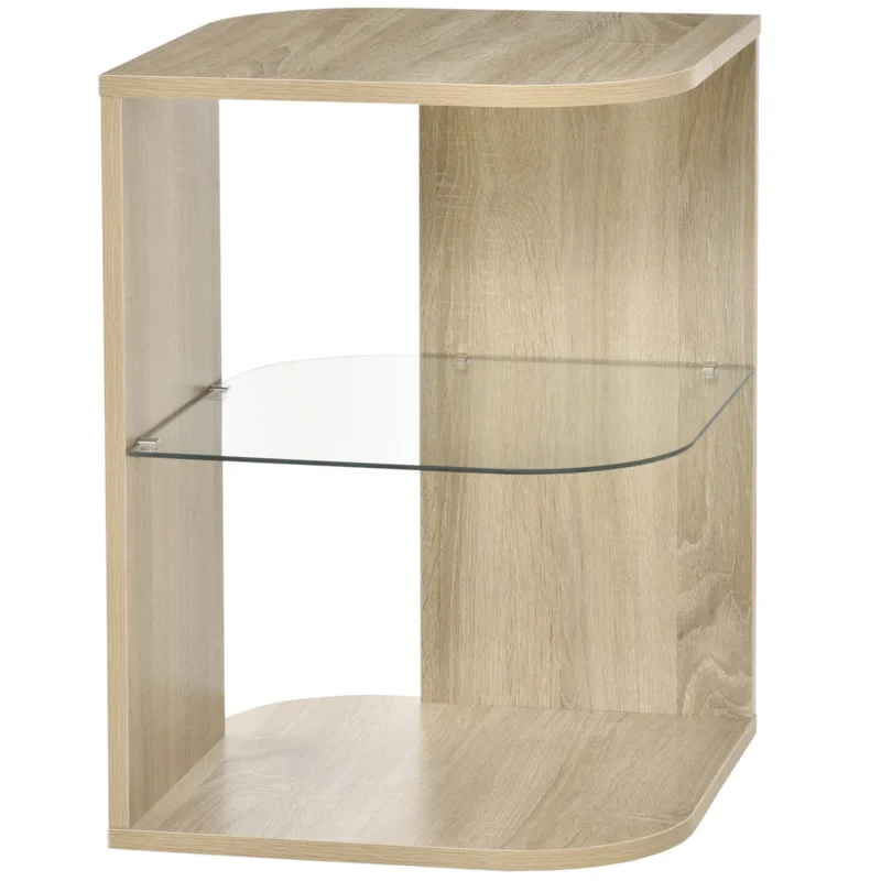easycomfort easycomfort tavolino da salotto moderno e multiuso in legno e vetro per soggiorno o camera 40x40x56cm