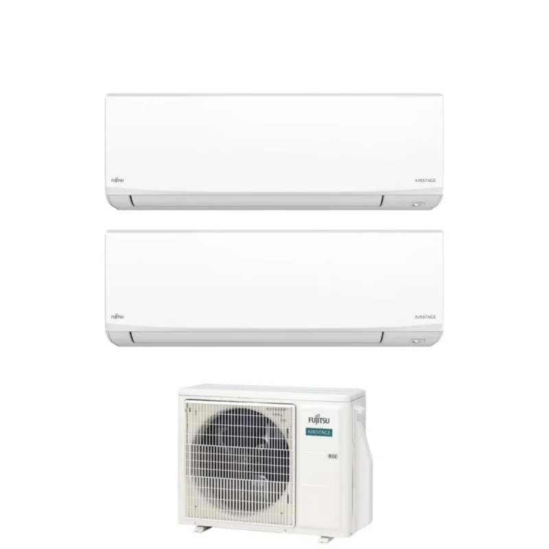 fujitsu condizionatore dual split fujitsu kj white 912 con aoeg18kbca2 r 32 wi fi integrato