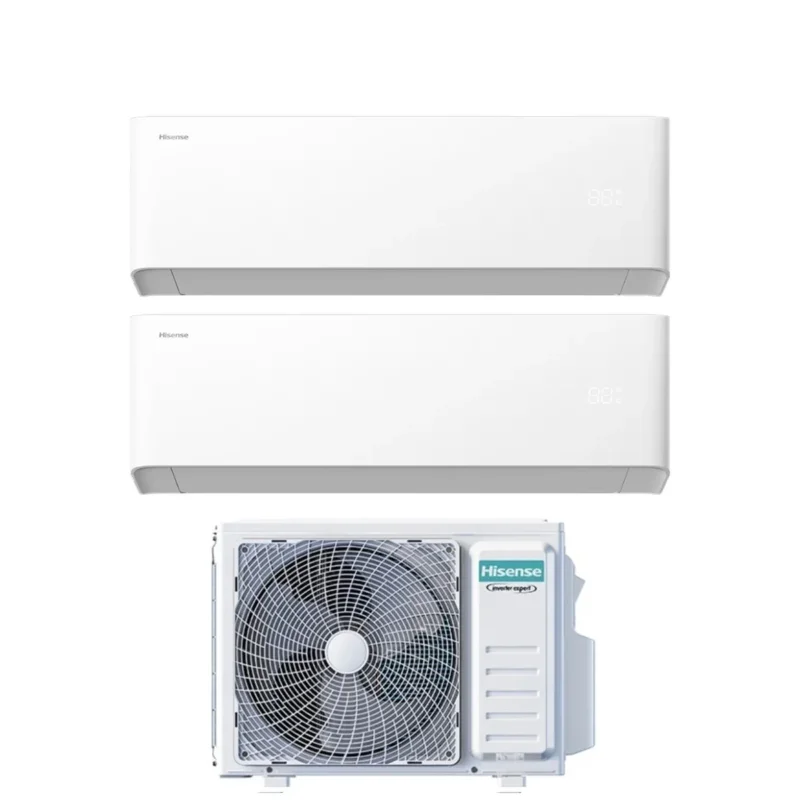 hisense condizionatore hisense dual split uni hb 99 con 2amw35u4rgc r 32 wi fi integrato