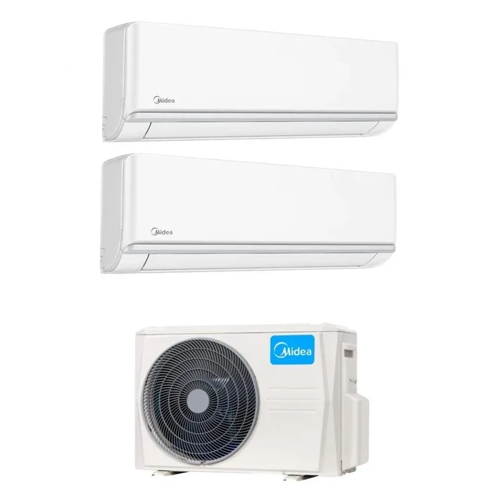 midea climatizzatore condizionatore midea dual split inverter elegance 900012000 con m2oe 18hfn8 q r 32 wi fi optional 912