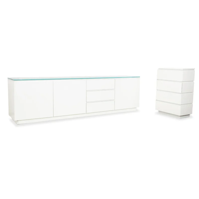 Interlübke Cube Set Sideboard Kommode Weiß hochglänzend Holz