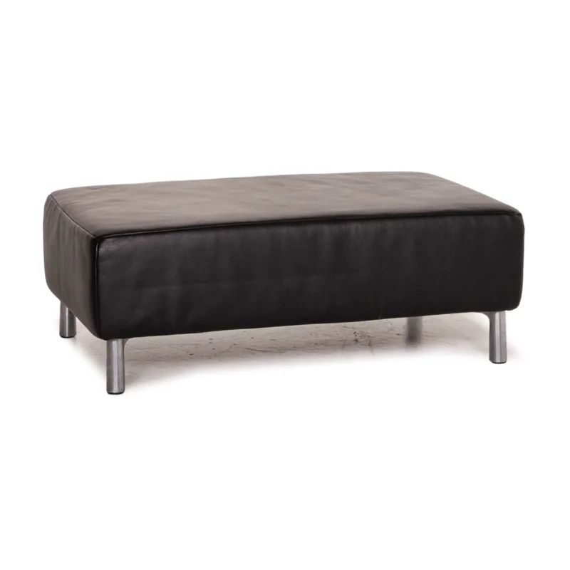 Koinor Genesis Leder Hocker Schwarz Ottoman #15099