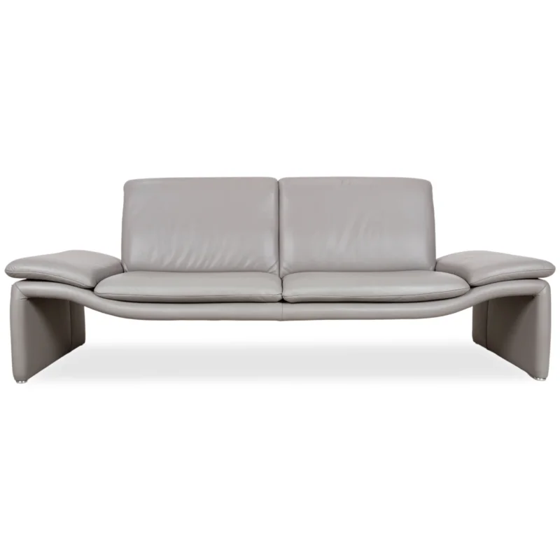 Koinor Leder Dreisitzer Grau Sofa Couch manuelle Funktion