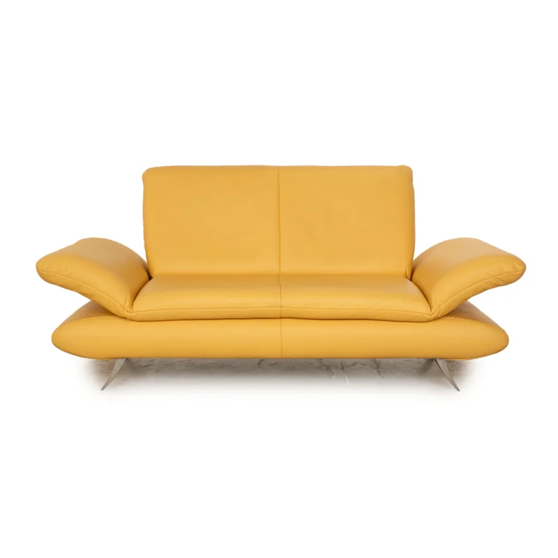 Koinor Rossini Leder Zweisitzer Gelb manuelle Funktion Sofa Couch