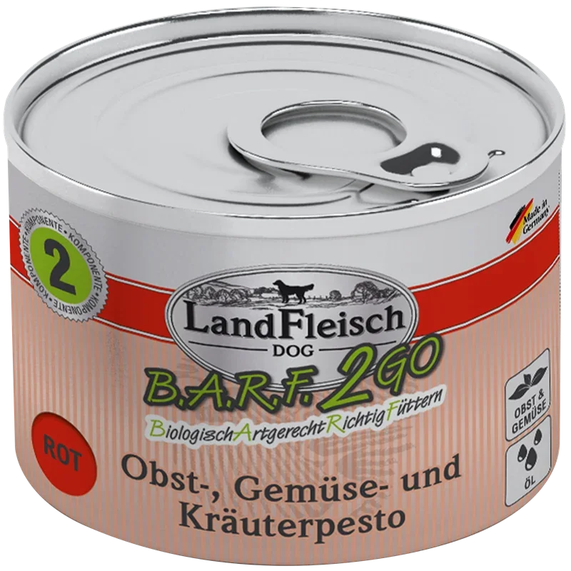 LandFleisch B.A.R.F.2GO Obst, Gemüse und Kräuterpesto Rot 200 g