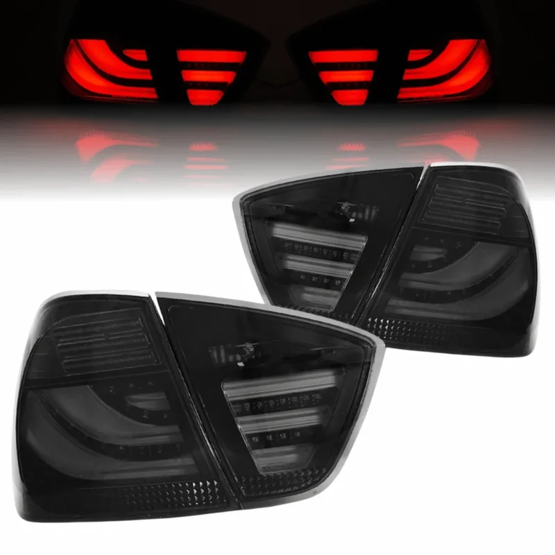 LED Lightbar Rückleuchten Smoke Schwarz BMW 3er E90 Limousine 03.2005–08.2008 mit LED Blinker