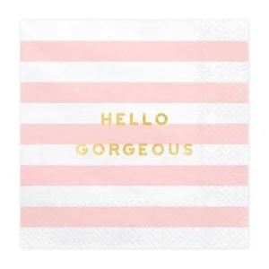 Lichtroze Servetten Hello Gorgeous 33cm 20st van Partydeco koop je bij Partywinkel