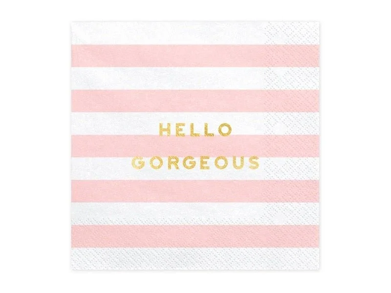 Lichtroze Servetten Hello Gorgeous 33cm 20st van Partydeco koop je bij Partywinkel