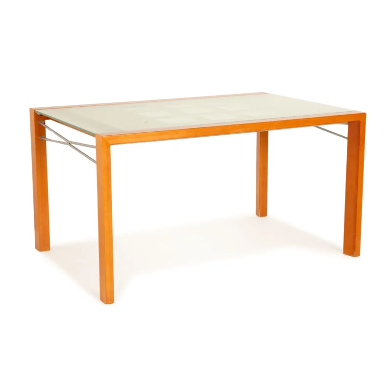 ligne roset Extensia Glas Esstisch Blau Ausziehfunktion 140/257 x 75 x 94