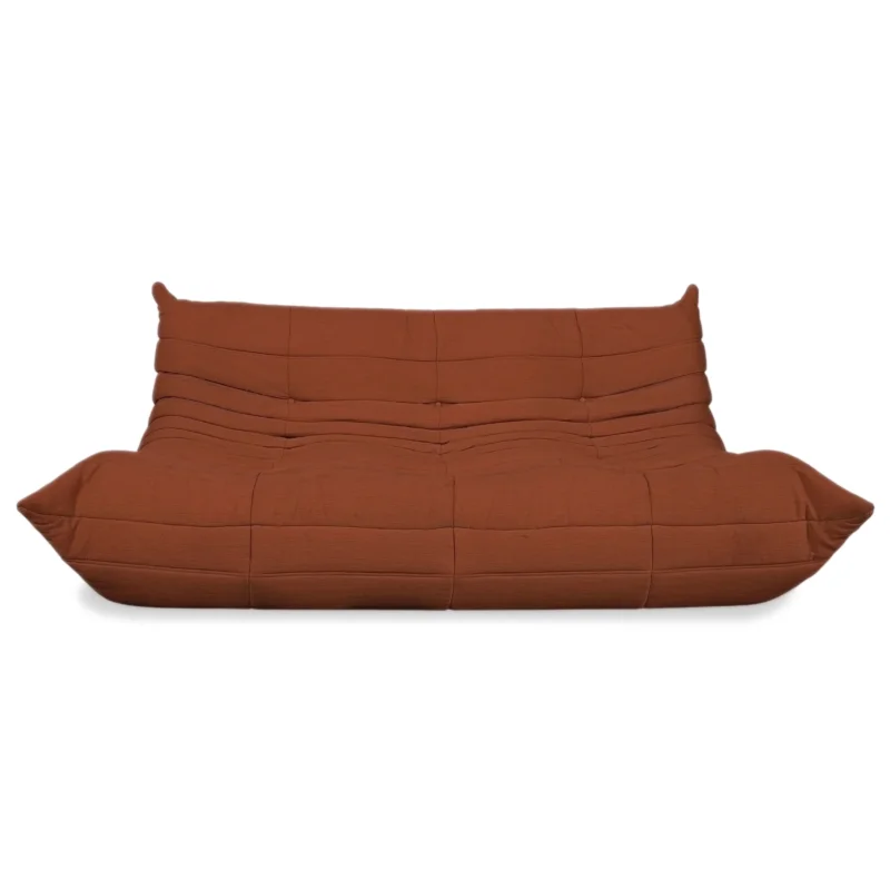 Ligne Roset Togo Dreisitzer Sofa Couch Stoff Orange Braun Neubezug
