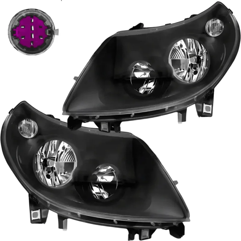 Schwarze Scheinwerfer Set Fiat Ducato Jumper Boxer 2010-2014, mit Anschlussstecker