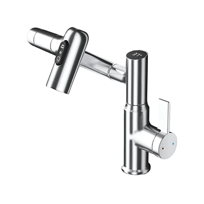 Lustraflow 360° Smart-Wasserhahn – LED-Temperaturanzeige | Intelligente Wassersteuerung - Waschtischarmaturen
