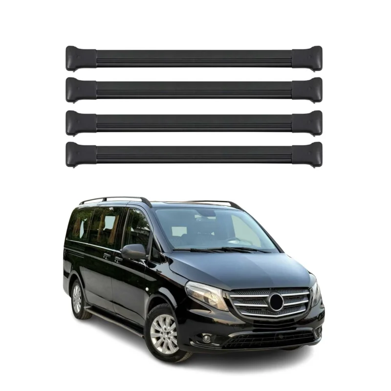 Dachträger Grundtäger für Mercedes Vito W447 2014-2026 75kg Alu Schwarz 4 tlg