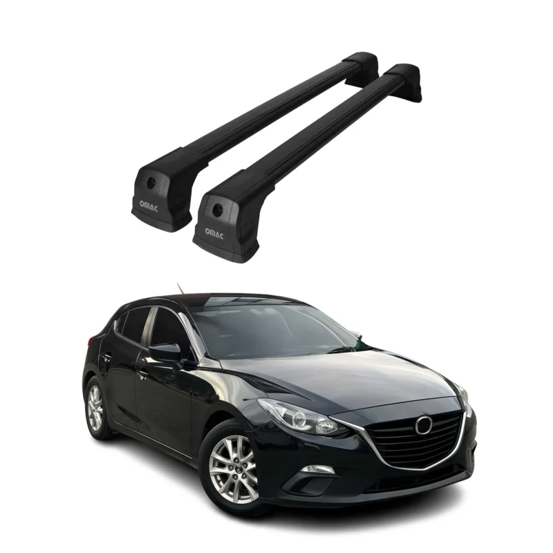 Dachträger Grundtäger für Mazda3 mk3 Schrägheck Limo 2014-2018 Aluminium Schwarz
