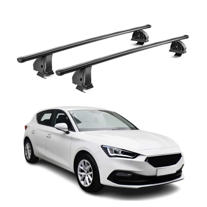 Stahl Dachträger für Seat Leon IV 2020-2026 TÜV Abschließbar 75 kg 2tlg Schwarz