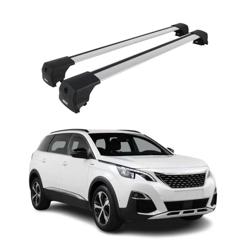 Dachträger Gepäckträger für Peugeot 5008 2017-2024 ABE Grundträger Alu Grau