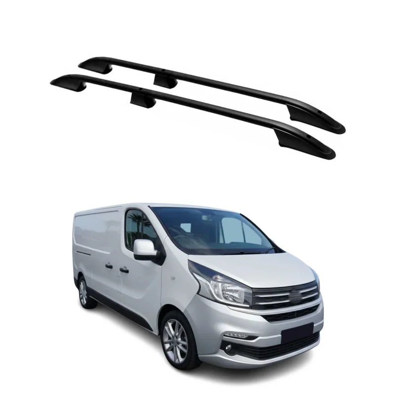 Dachreling Dachgepäckträger für Fiat Talento 2016-2024 L2 Langer Alu Schwarz