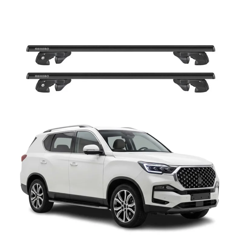Dachträger für KGM / Ssangyong Rexton Y400 2024-2026 Facelift Alu TÜV Schwarz 2x