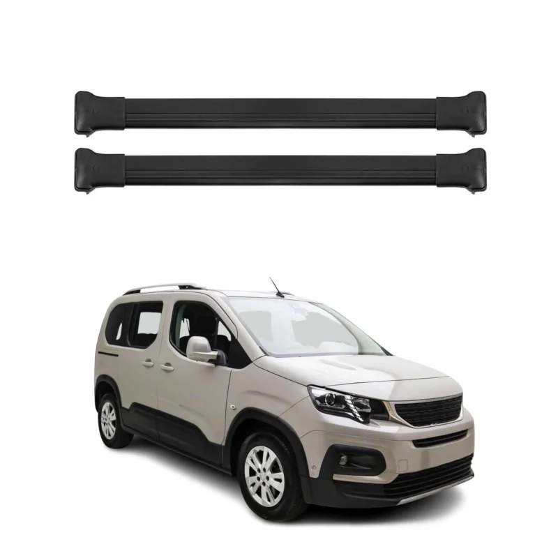 Dachträger Grundtäger für Peugeot Partner mk3 2018-2026 75kg Alu Schwarz 2 tlg