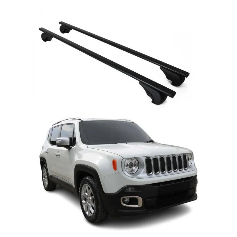 Dachträger Grundträger für Jeep Renegade 2015-2025 75kg Stahl Schwarz 2 tlg