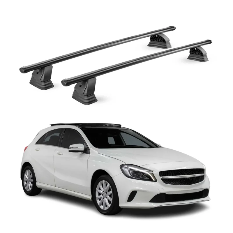 Stahl Dachträger für Mercedes A Klasse W176 2012-2018 TÜV 75 kg 2tlg Schwarz