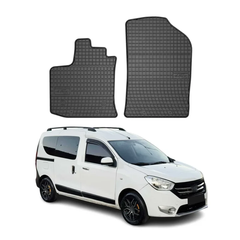 OMAC Gummi Fußmatten für Dacia Dokker 2012-2022 Automatten Gummi Schwarz 2tlg