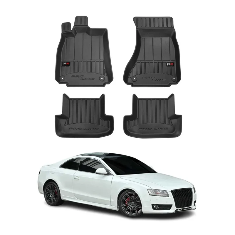 OMAC Gummi Fußmatten für Audi A5 Cabriolet Coupe 8T3 8F7 2007-2017 Premium TPE
