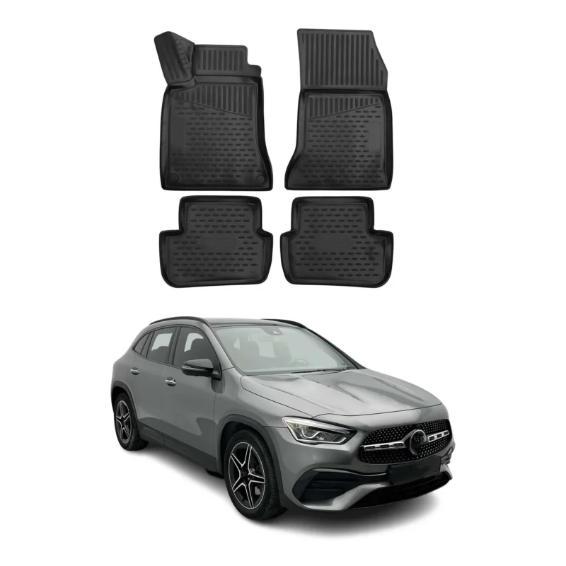 OMAC Fußmatten Gummimatten für Mercedes GLA X156 2014-2020 Automatten Schwarz 4x