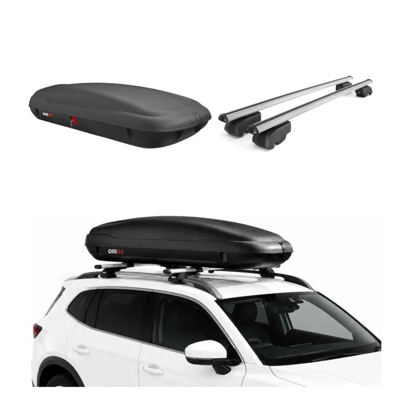 Carbonlook Dachbox 400L + Alu Dachträger Mercedes C Klasse S205 2014-2021 Silber