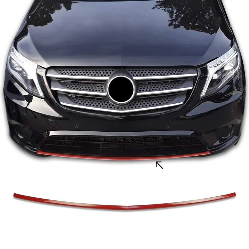 Kühlergrill Leisten Grillleisten für Mercedes Vito W447 2014-2019 Edelstahl Rot