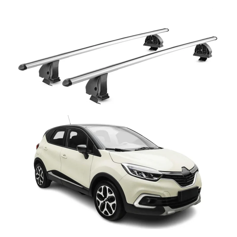 Alu Dachträger für Renault Captur I 2013-2019 TÜV T-Nut 75 kg 2tlg Silber