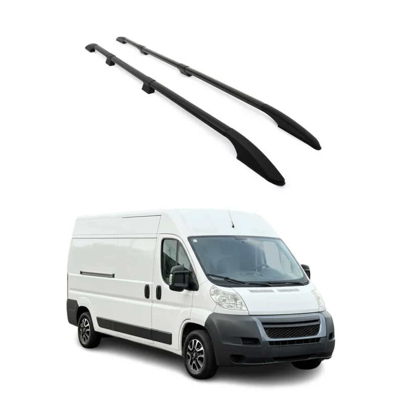 Dachreling Relingträger für Citroen Jumper 2006-2026 L3 H2 Alu Schwarz 2 tlg
