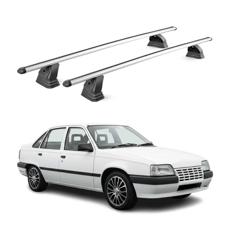 Alu Dachträger für Opel Kadett E 1984-1995 Schrägheck Kombi TÜV T-Nut 2x Silber
