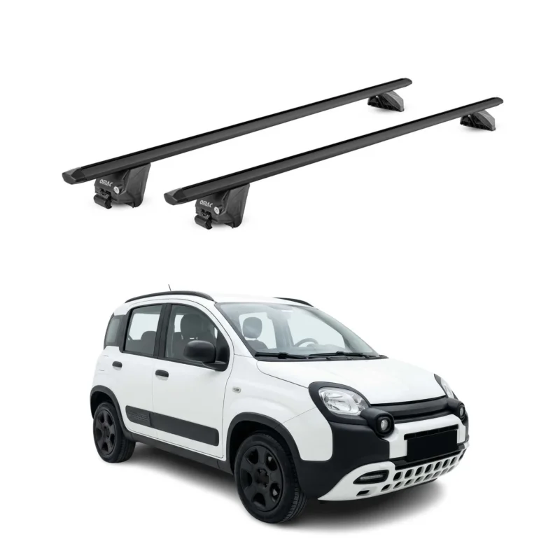 Dachträger Grundtäger für Fiat Pandina 2024-26 100kg Aluminium Schwarz 2 tlg ABE