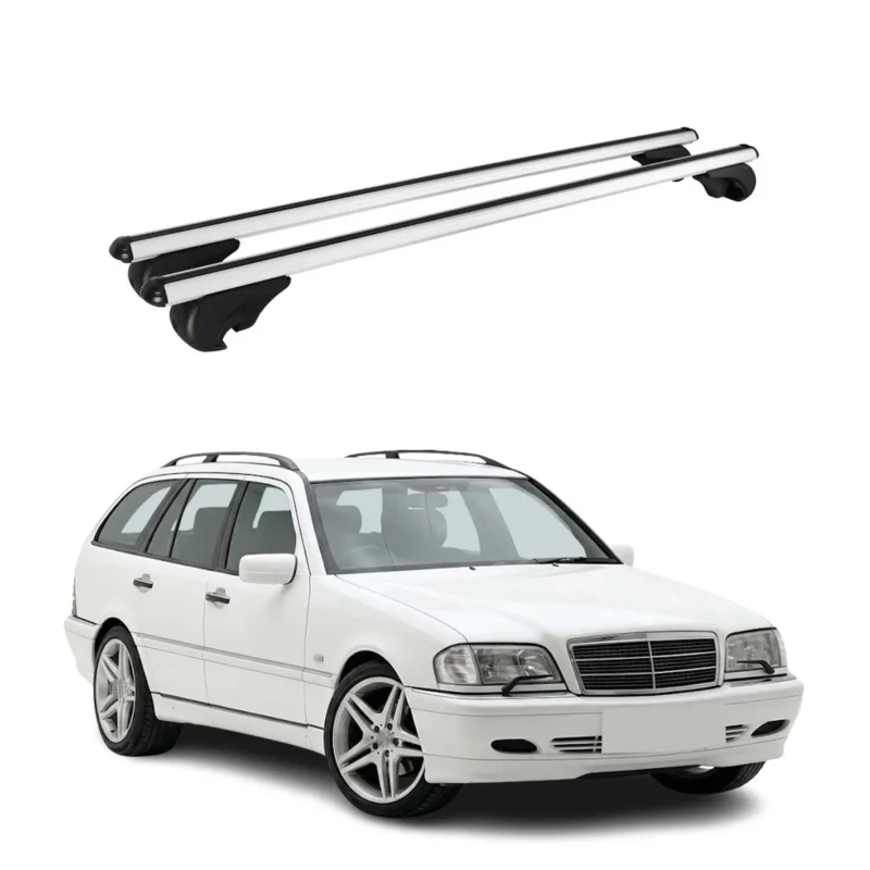 Dachträger Grundträger für Mercedes C Klasse S202 1993-2000 TÜV Alu Silber 2x