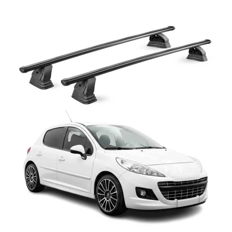 Stahl Dachträger für Peugeot 207 2006-2015 TÜV Abschließbar 75 kg 2tlg Schwarz