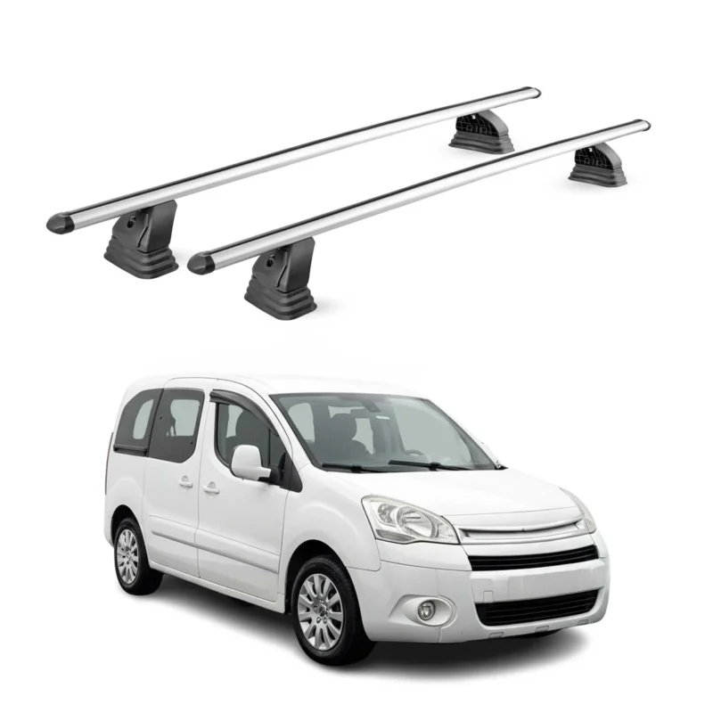 Alu Dachträger für Citroen Berlingo II 2008-2018 TÜV T-Nut 75 kg 2tlg Silber