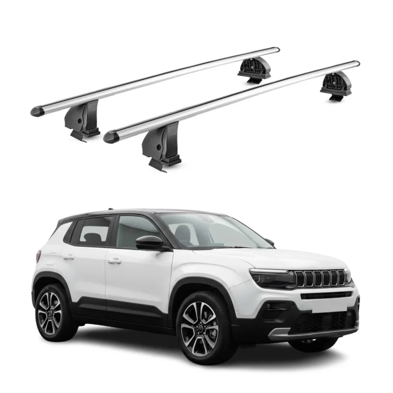 Alu Dachträger für Jeep Avenger 2023-2026 TÜV T-Nut Abschließbar 2tlg Silber