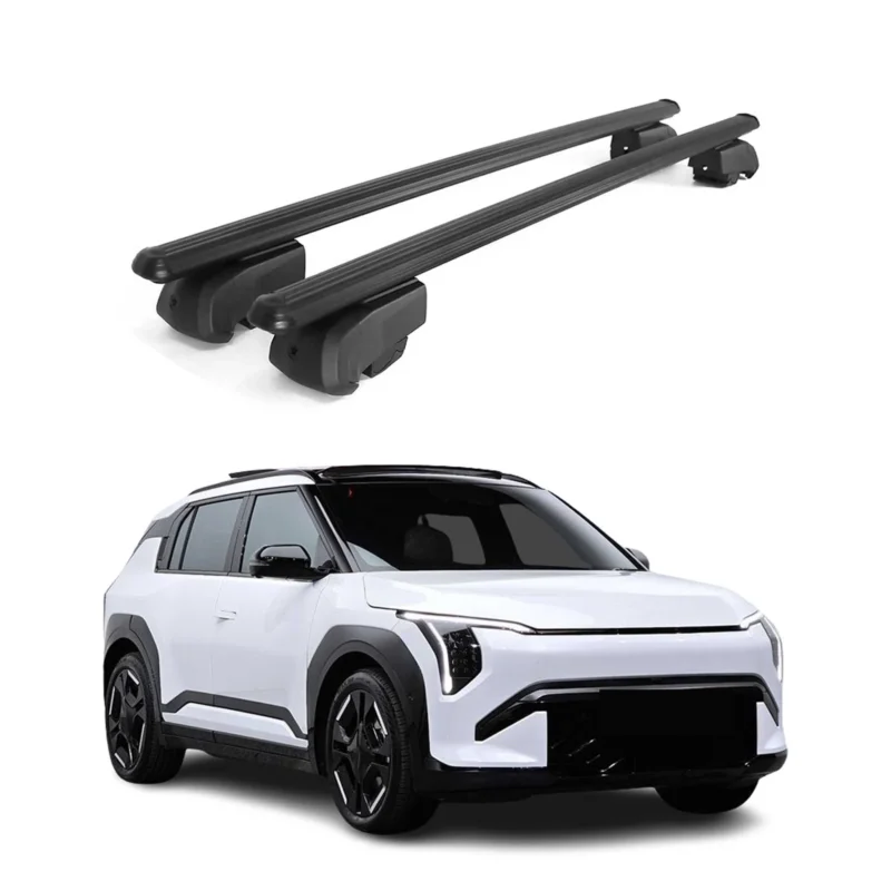 Dachträger Grundträger für Kia EV3 2024-2026 Aluminium Schwarz 2tlg
