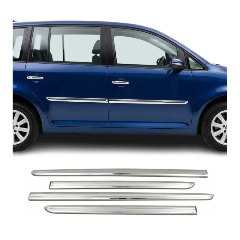 Seitentürleiste Türleisten Türschutzleisten für VW Caddy 2015-2020 Edelstahl 4x