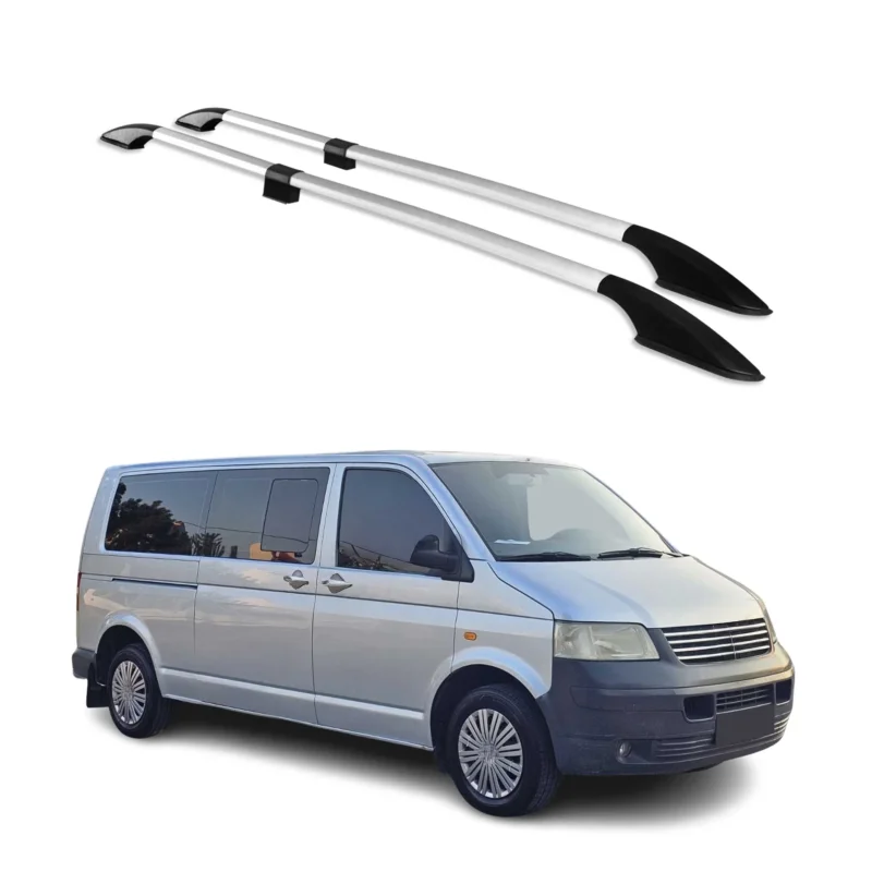 Dachreling für VW T5 T6 Transporter Multivan Caravelle 2003-2024 L2 Alu Silber