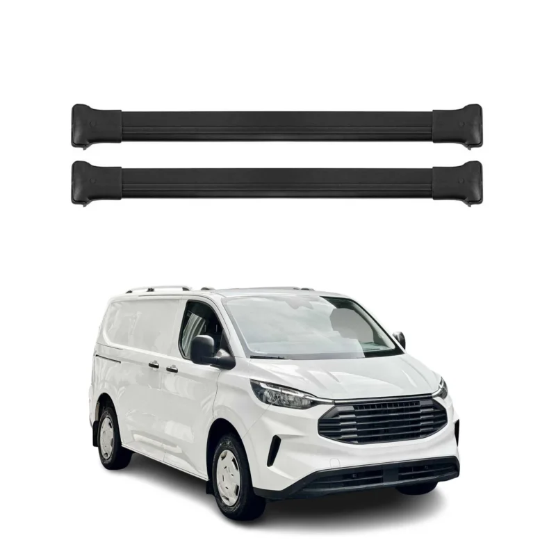 Dachträger für Ford Transit Custom / Tourneo Custom 2023-2026 Alu Schwarz 2 tlg